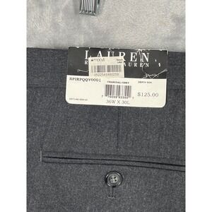 Lauren Ralph Lauren Mens Slim Fit 100% Wool Dress Pants Charcoal Grey 36W x 30L